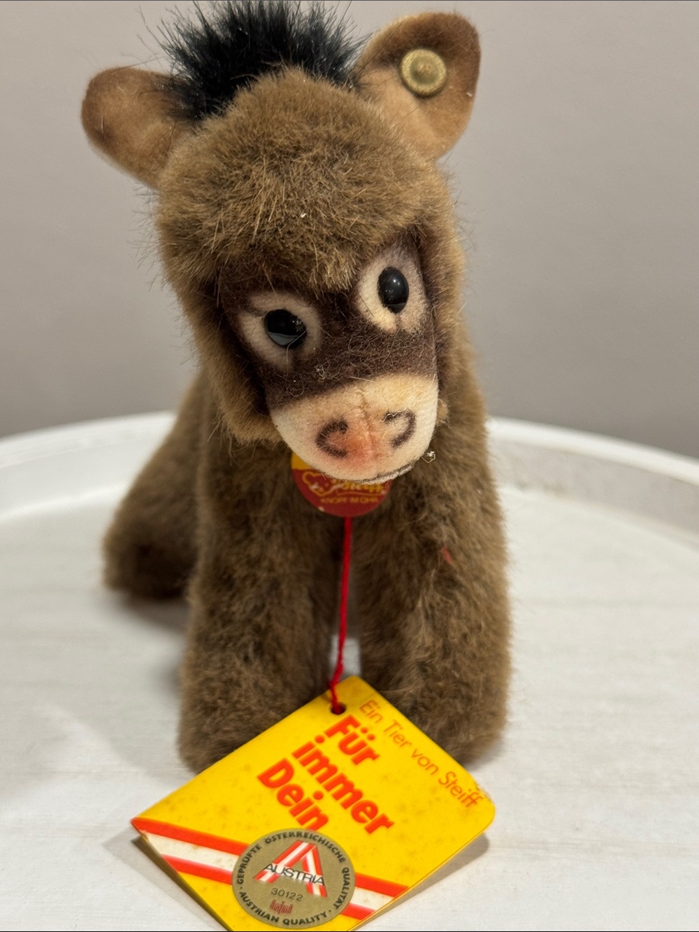 Vintage Steiff “Assy” Brown Donkey Plush Animal 1510/14